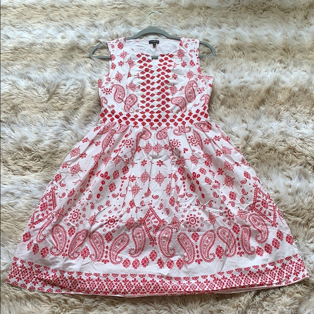 Talbot’s White and Red Printed Dress